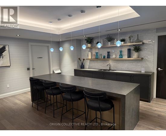 Origin Collective Realty LTD showcases a modern kitchen with a bar area.