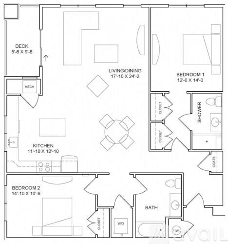 A black and white floor plan of a house with labeled rooms.