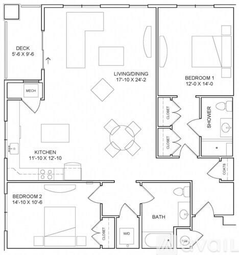 A black and white floor plan of a house with labeled rooms.