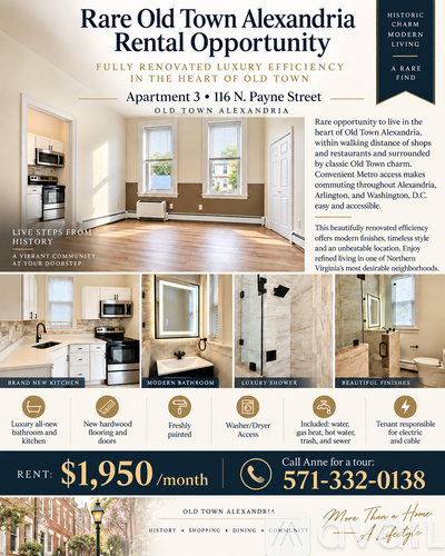 116 North Payne Street Studio Apartment for Rent - Photo gallery 1