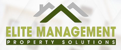 The image is a logo for Elite Management Property Solutions.