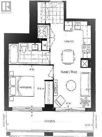 A black and white floor plan of a house with a realtor logo in the corner.
