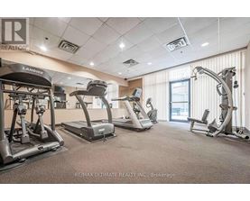 A gym with treadmills, elliptical machines, and a weight machine.