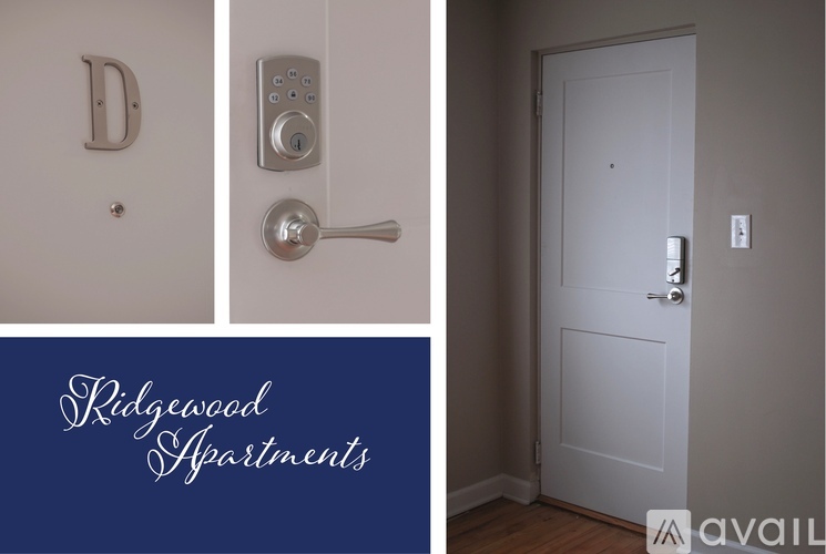 A set of images showing a door, a keypad lock, and a keyhole.