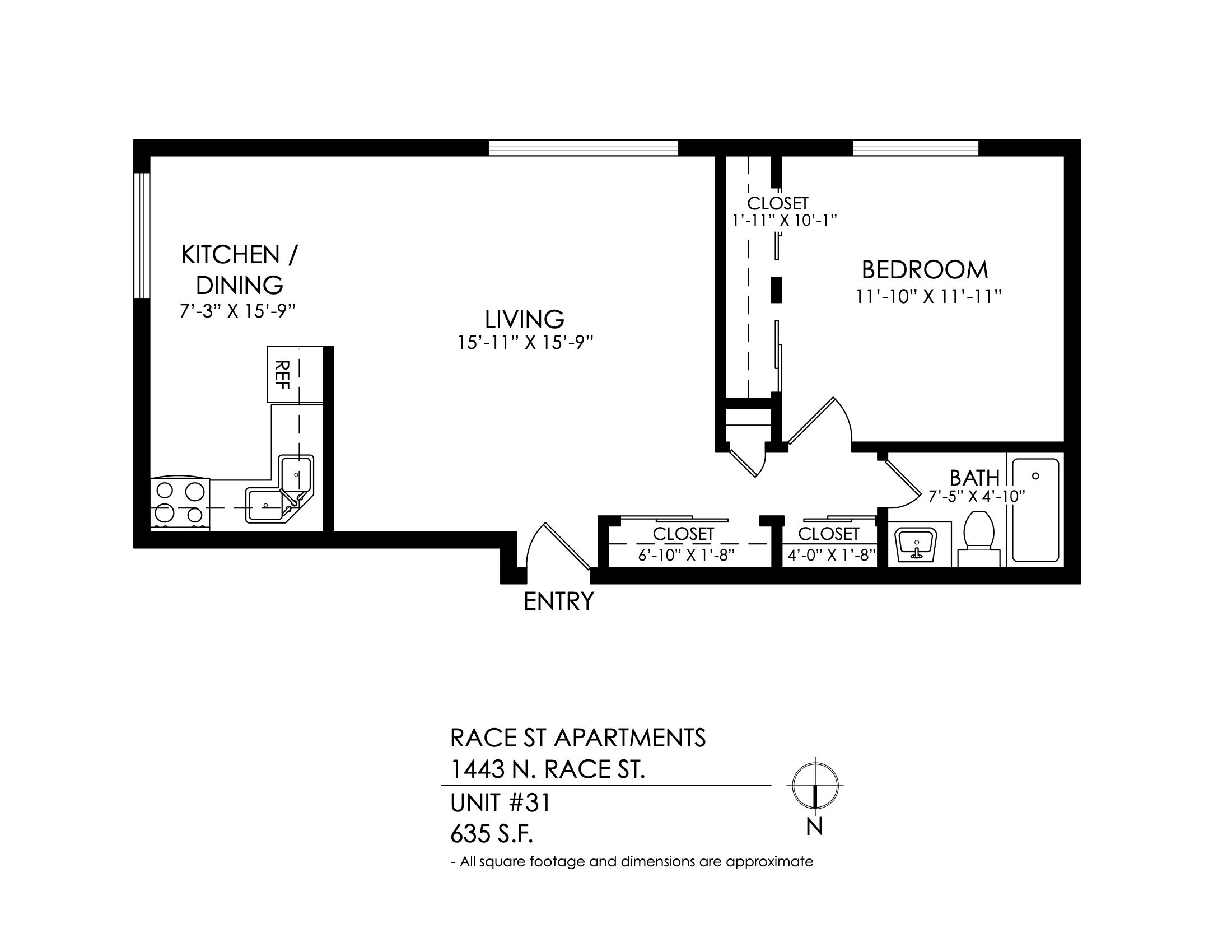 1 Bedroom, 1 Bath