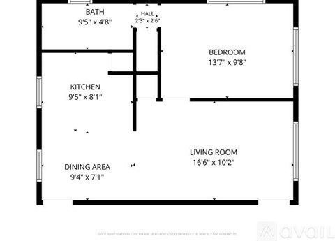 A floor plan shows the layout of a house with a bathroom, bedroom, kitchen, living room, and dining area.