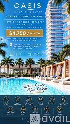1000 E Hallandale Beach Blvd 2 Beds Apartment for Rent