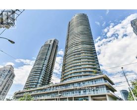 Two tall buildings with the words "Brokerage" and "Leisure" on the lower floors.