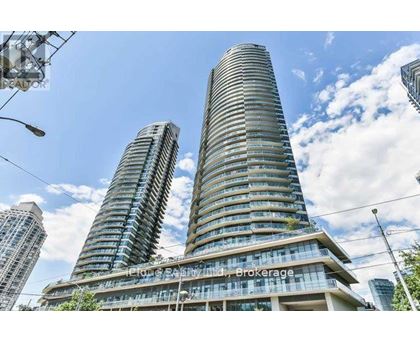 Two tall buildings with the words "Brokerage" and "Leisure" on the lower floors.