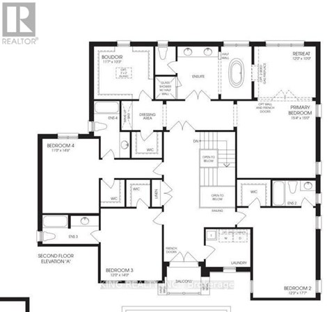 A black and white floor plan of a house with labeled rooms and dimensions.
