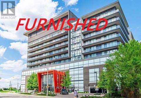 A modern building with the word "FURNISHED" in red letters.