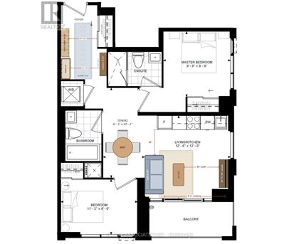 A floor plan of a house with a living room, dining room, kitchen, and multiple bedrooms.