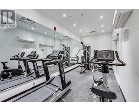 A gym with treadmills and exercise equipment.