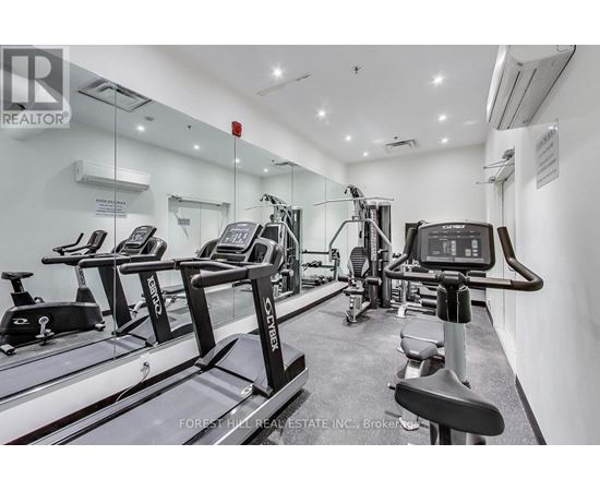 A gym with treadmills and exercise equipment.