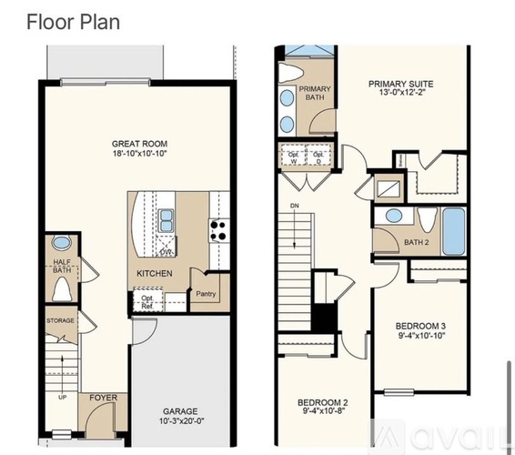 A floor plan of an apartment showing the layout of the rooms.