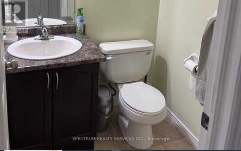 A white toilet sits next to a sink in a bathroom.
