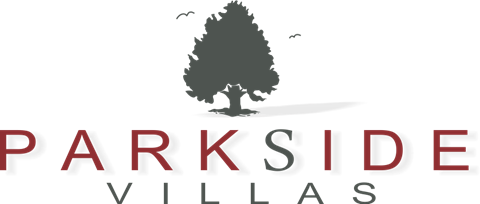 A logo with a tree and the words "Parkside Villas" in red and grey.