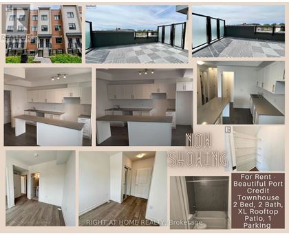 A collage of images showcasing a property for rent, including exterior views, balcony, and interior spaces.