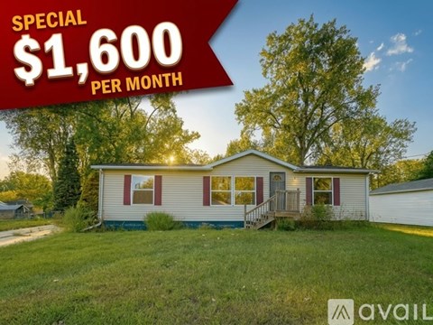 A mobile home is advertised for rent at $1,600 per month.