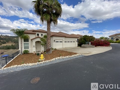 A house with a palm tree in front of it.