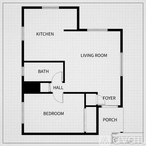 A black and white image of a floor plan for a house.