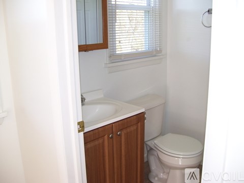 A white toilet sits next to a sink in a small bathroom.