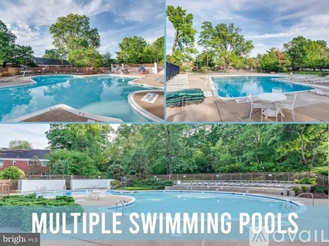 A collage of four images showcasing multiple swimming pools.