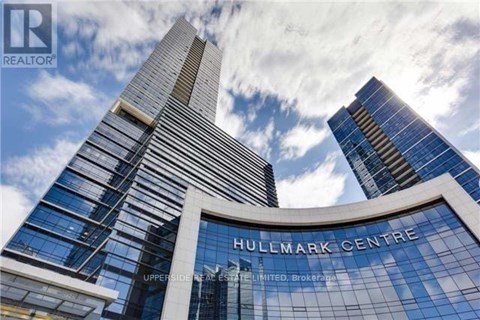 The Hullmark Centre is a tall building with a glass facade.