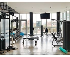 A gym with a variety of equipment including a squat rack, a bench, and a rowing machine.