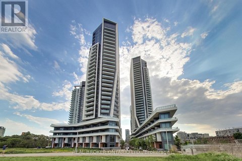Two modern high-rise buildings are shown in the image.