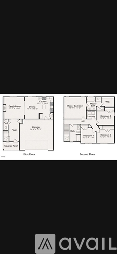 Two floor plans for a building are shown, one for the front floor and one for the second floor.