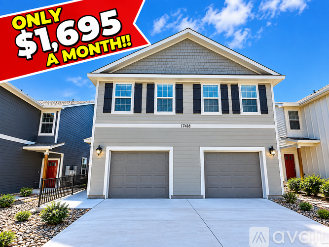 A house with a red banner stating "ONLY $1,695 A MONTH!".