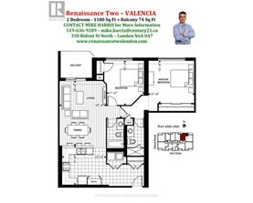 A floor plan for Renaissance Two - Valencia showing a 2 bedroom apartment.