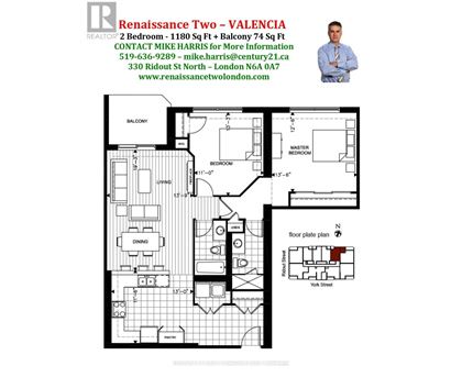 A floor plan for Renaissance Two - Valencia showing a 2 bedroom apartment.