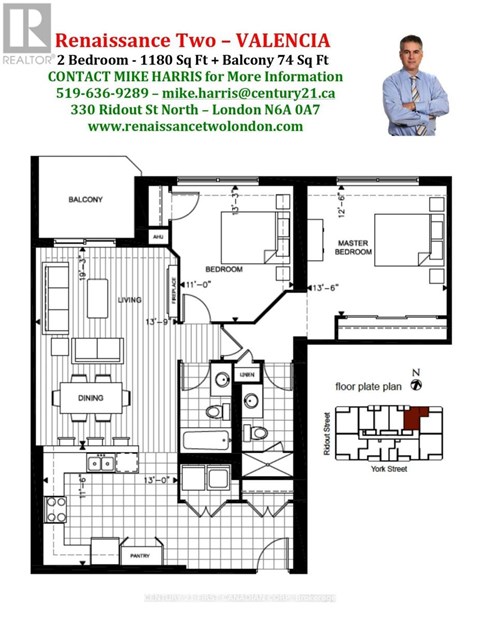 A floor plan for Renaissance Two - Valencia showing a 2 bedroom apartment.