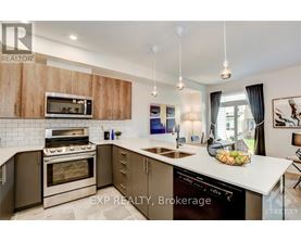 A kitchen with wooden cabinets and a white countertop.