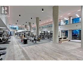 A gym with a variety of equipment is available for use.