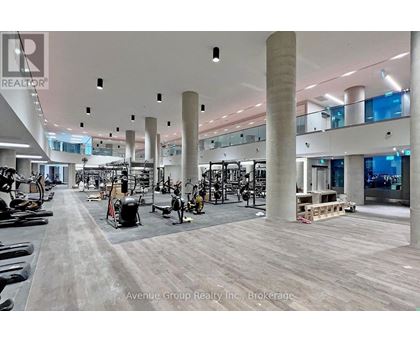 A gym with a variety of equipment is available for use.