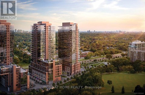 A real estate advertisement featuring a modern residential complex.