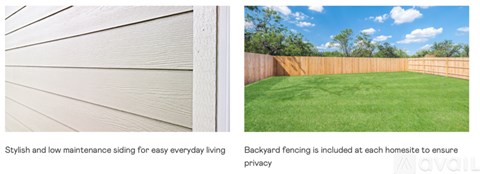 A wooden fence is shown with a caption that reads "Backyard fencing is included at each homestay to ensure privacy."