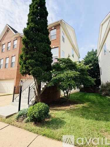 A tree in front of a red building with a white building to the right.