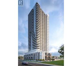 A modern building with a curved design is depicted in the image.