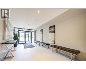 A modern living room with a bench and a table.