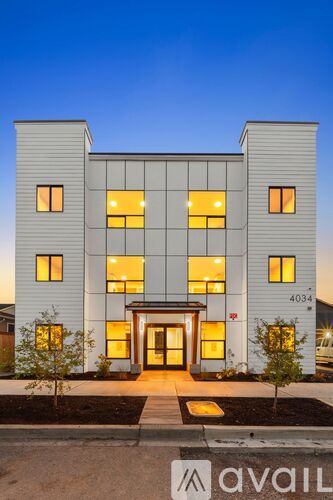 A modern building with the number 4034 on it.