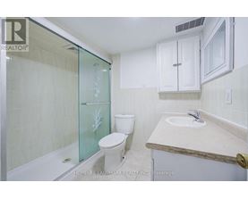 A white toilet sits next to a glass shower door in a bathroom.