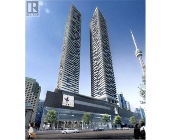 Two tall buildings are shown in the image with a sign that reads EXP REALTY, Brokerage.