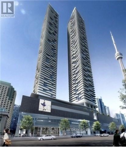 Two tall buildings are shown in the image with a sign that reads EXP REALTY, Brokerage.