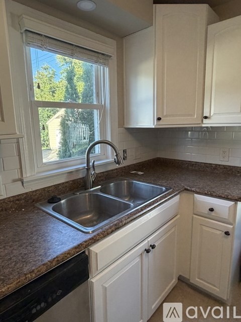 A kitchen with a sink and cabinets.