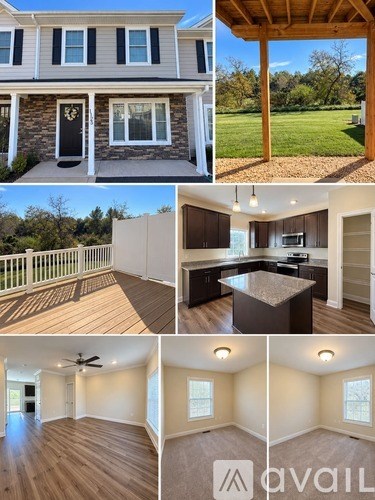 A collage of images showcasing the exterior and interior of a house for sale.