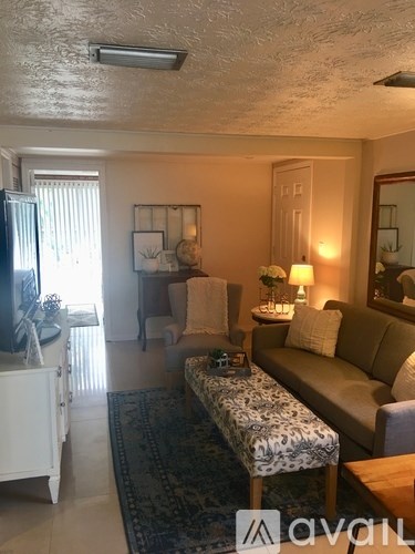 A living room with a couch, chair, and a rug.